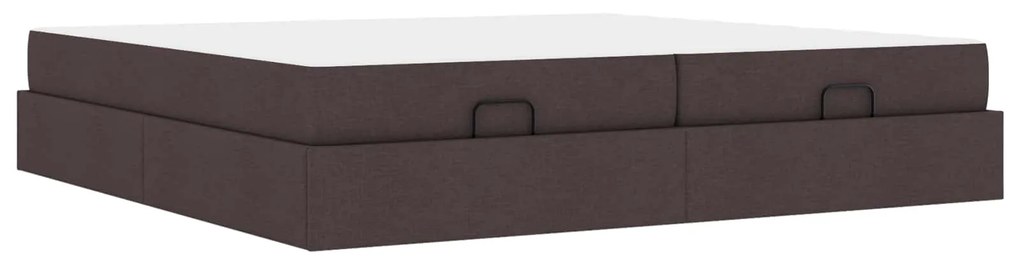 vidaXL Estrutura de cama com colchão 2 pcs Bronzeado tecido