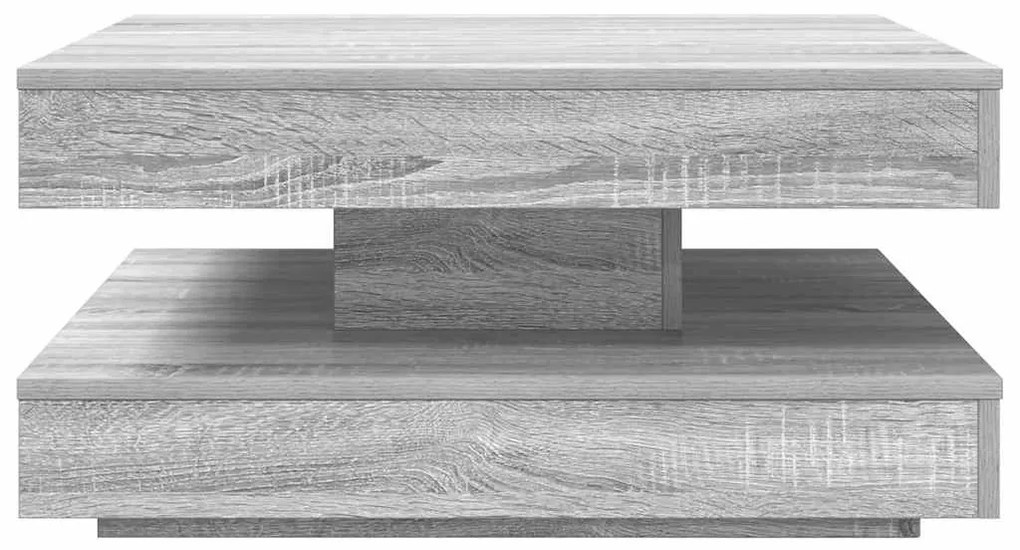 Mesa de centro rotativa a 360 graus 70x70x34,5 cm sonoma cinza