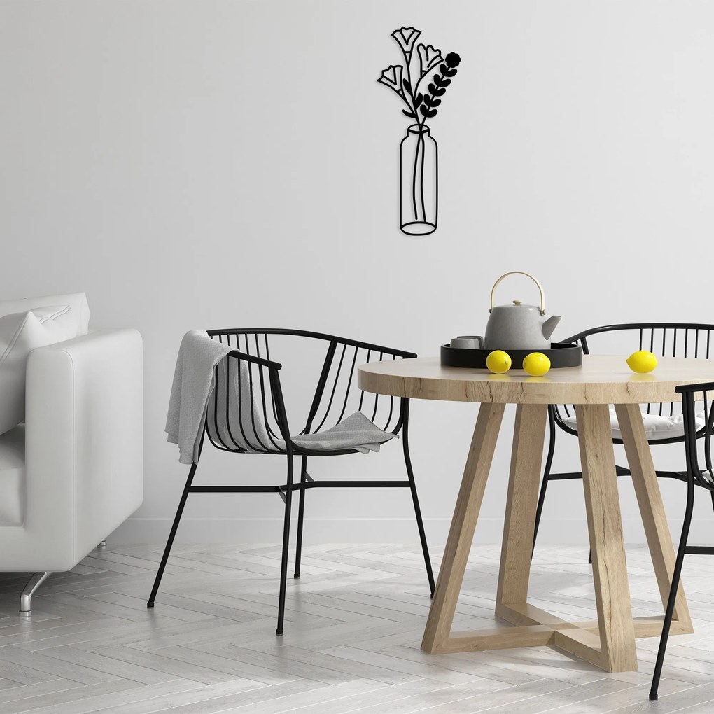 Acessório Decorativo de Parede Metal-468 – Preto – 24 x 60 cm