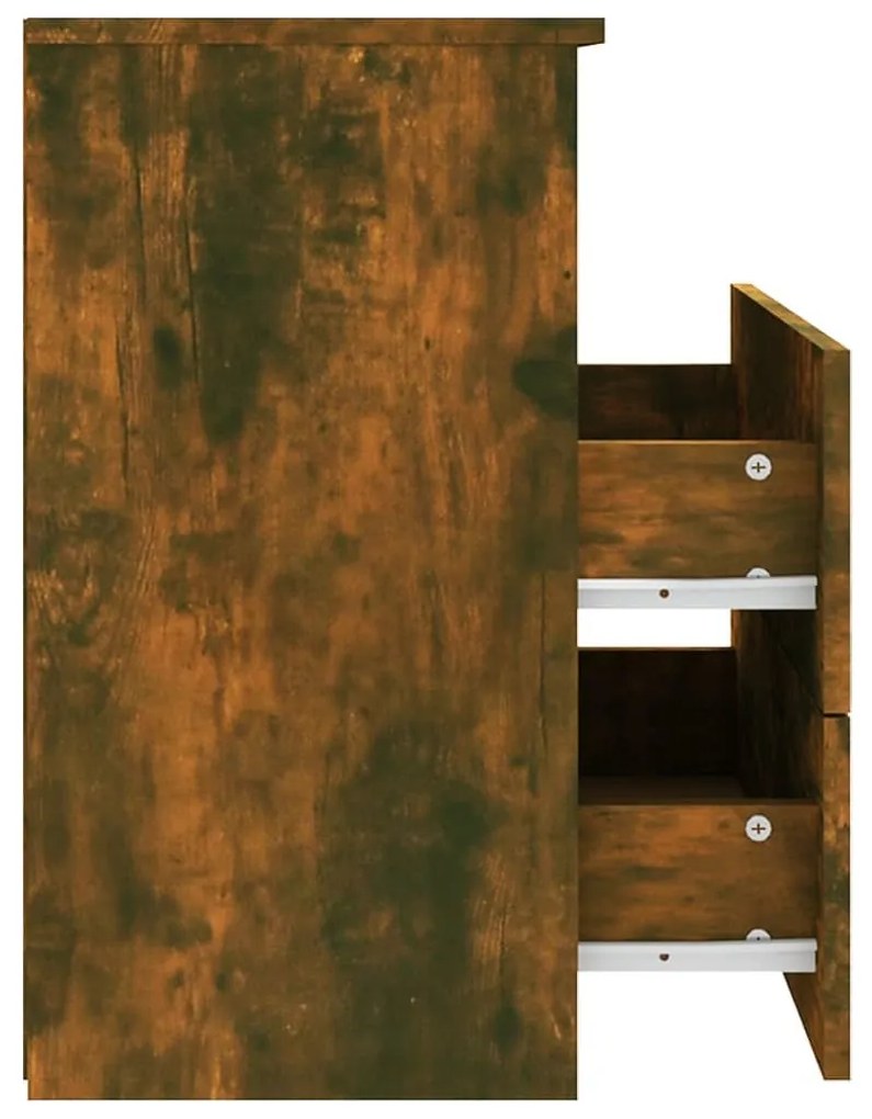Mesas de cabeceira 2 pcs 50x32x60 cm cor carvalho fumado