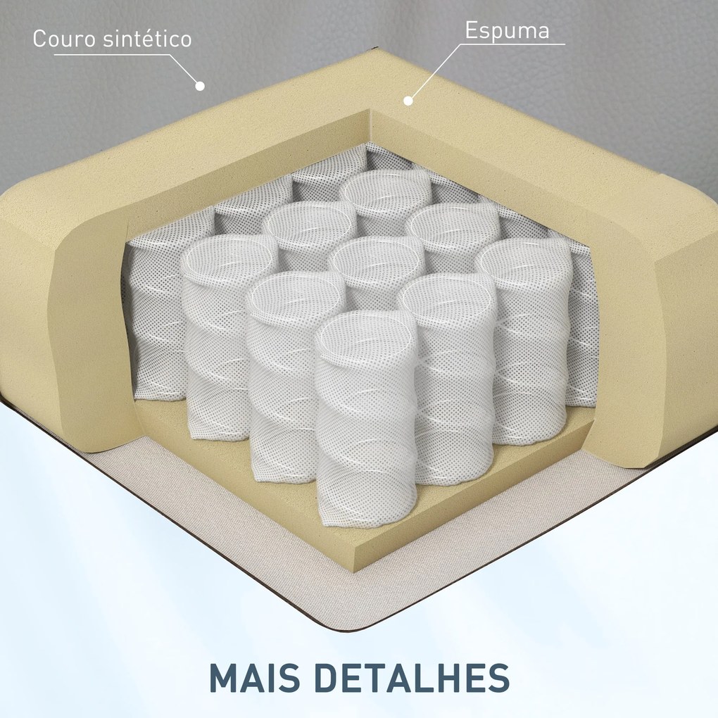 Poltrona de Massagem Reclinável com Controlo Remoto 2 Áreas de Massagem 8 Programas 5 Níveis 68x88x98 cm Cinzento