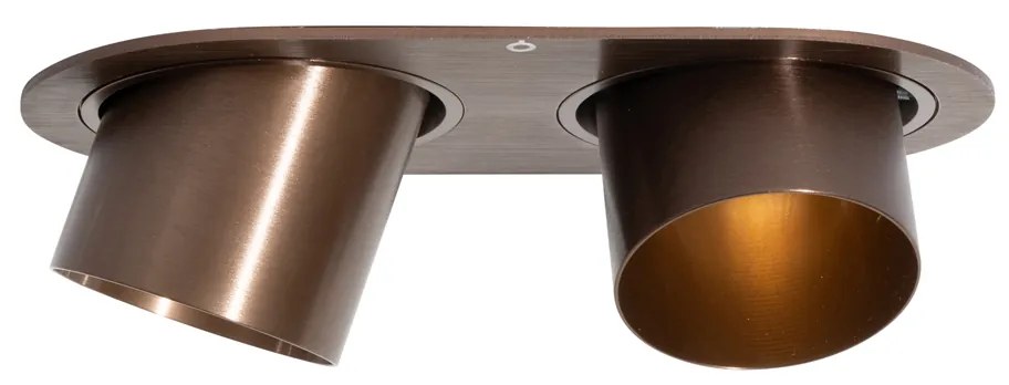 Conjunto de 6 focos embutidos bronze escuro GU10 50mm 2-Luzes - Installa Moderno