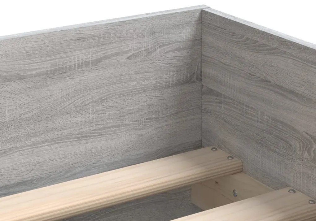 Estrutura de cama com gavetas 90x200 cm cinzento sonoma