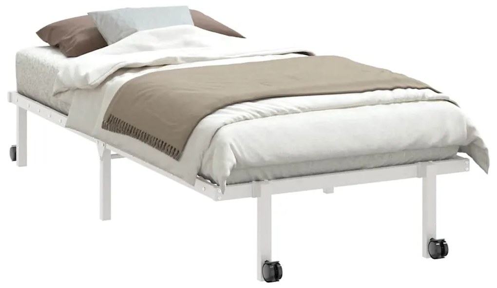 Estrutura de cama sem colchão Dobrável 90x200 cm aço branco