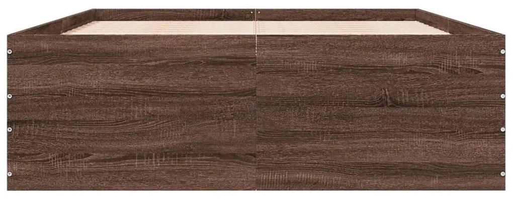 Estrutura de cama 120x190cm derivados madeira carvalho castanho