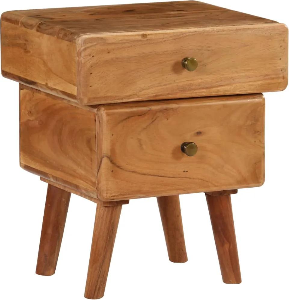 Mesa de cabeceira em madeira de acácia maciça 40x35x49 cm