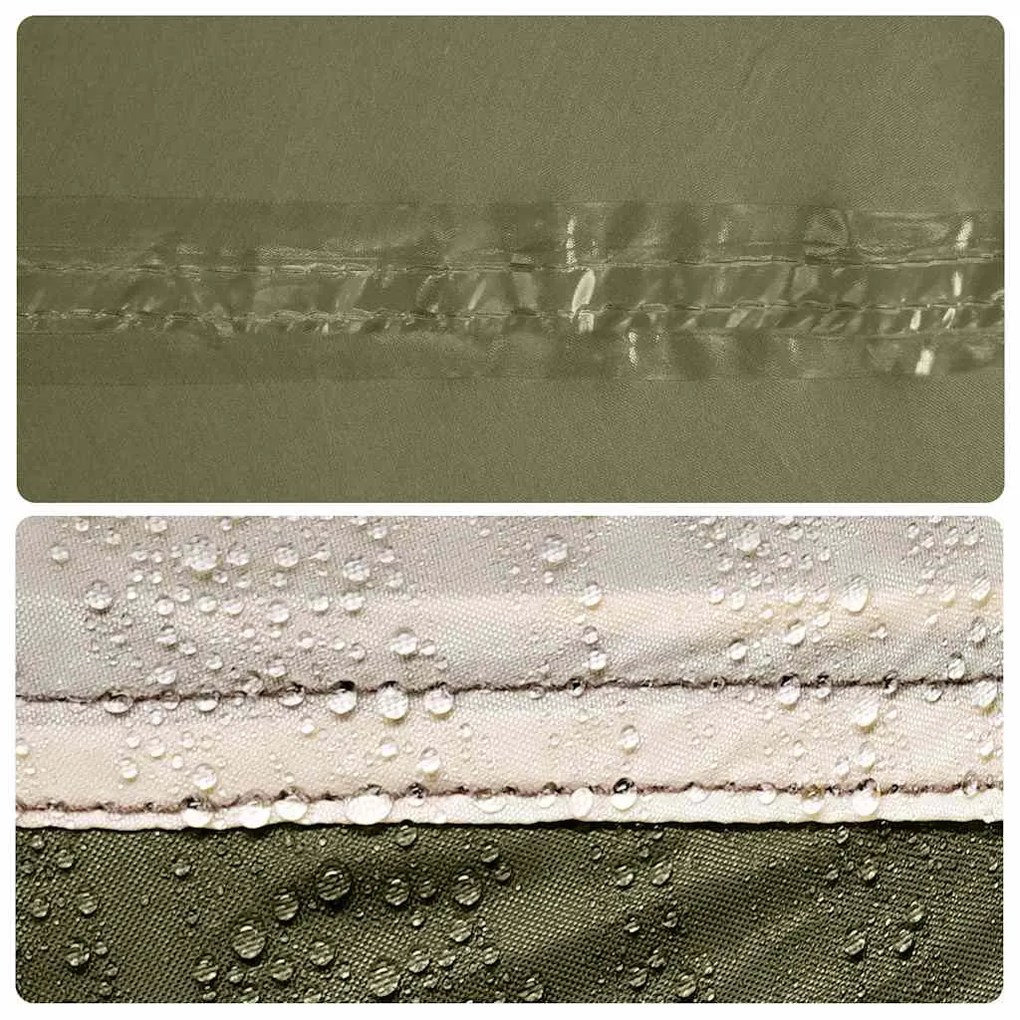 Lona de campismo 451x420 cm impermeável verde azeitona