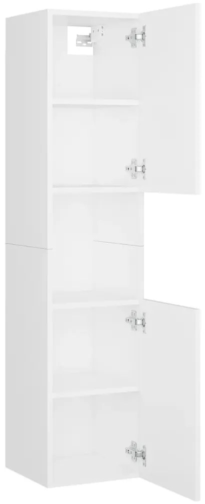 Conjunto de móveis de casa de banho derivados madeira branco