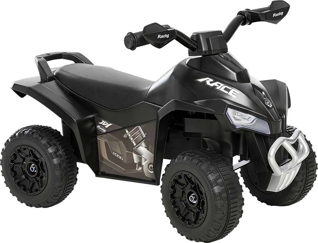 HOMCOM Quadriciclo para Crianças Carro Andador Infantil com Luzes e Música Desenho Inovador Carga 20kg 67,5x38x44 cm Preto | Aosom Portugal