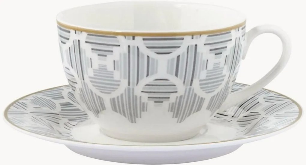 Chávenas de café em porcelana fina com pires Osaka, conjunto de 6