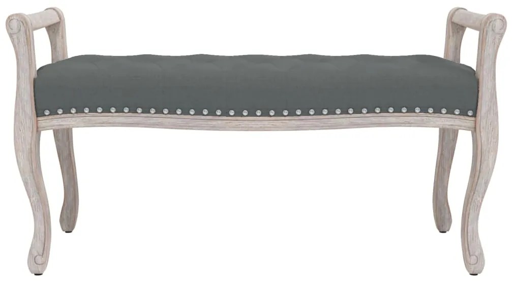 Banco 110x45x60 cm tecido cinzento-escuro
