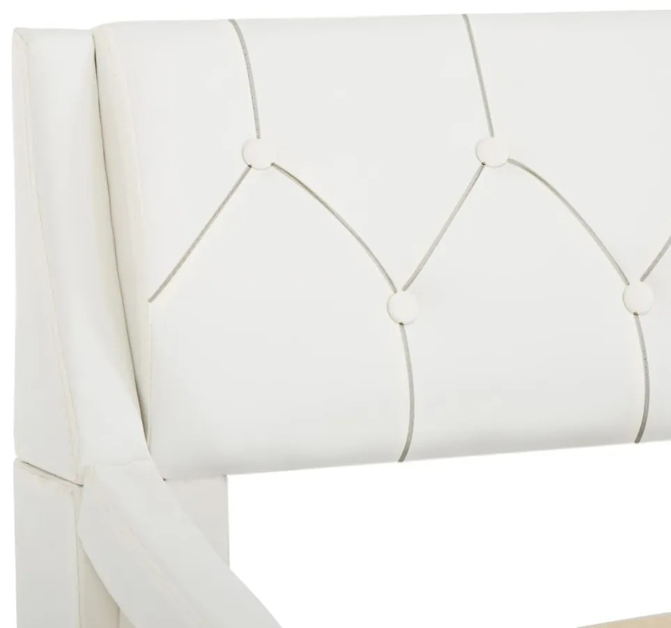 Estrutura de cama 140x200 cm couro artificial branco