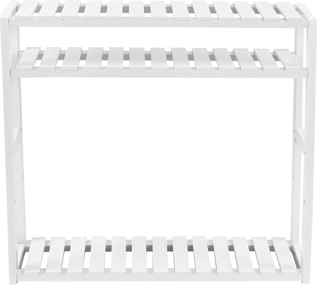 Estante de bambu com 3 prateleiras 60 x 54 x 15 cm Branco