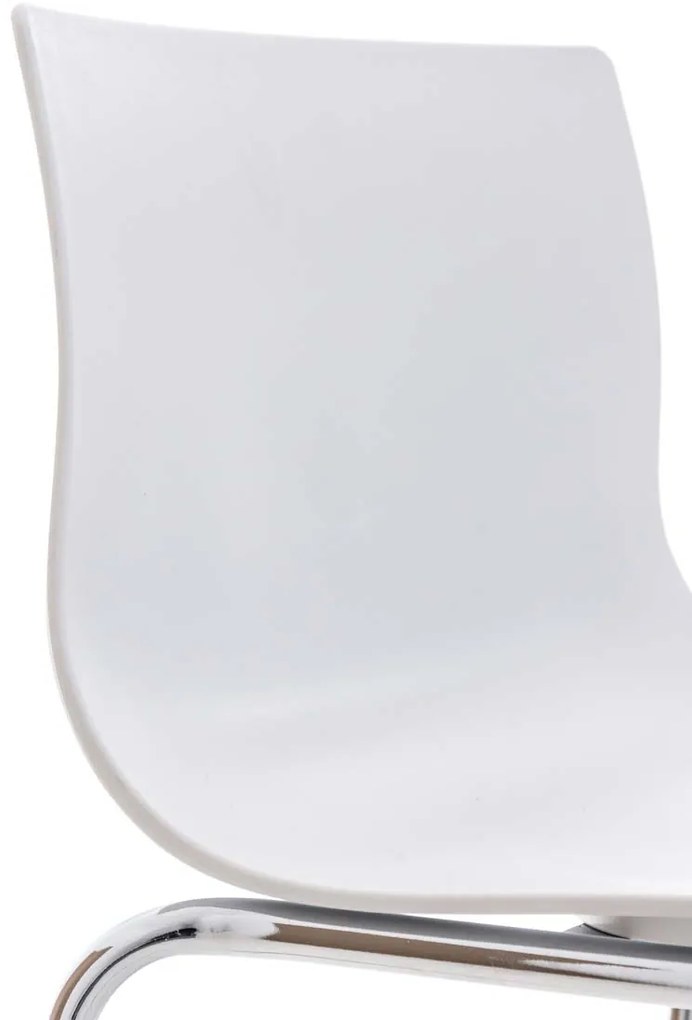 Conjunto de 2 bancos de bar Hoover em plástico e com estrutura cromada 43 x 100 x 48 cm Branco