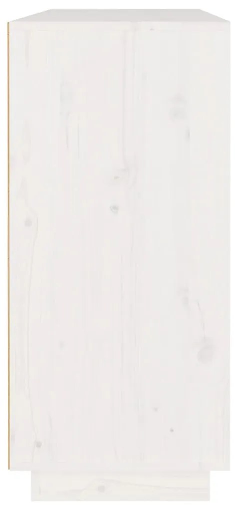 Aparador 110x34x75 cm madeira de pinho maciça branco