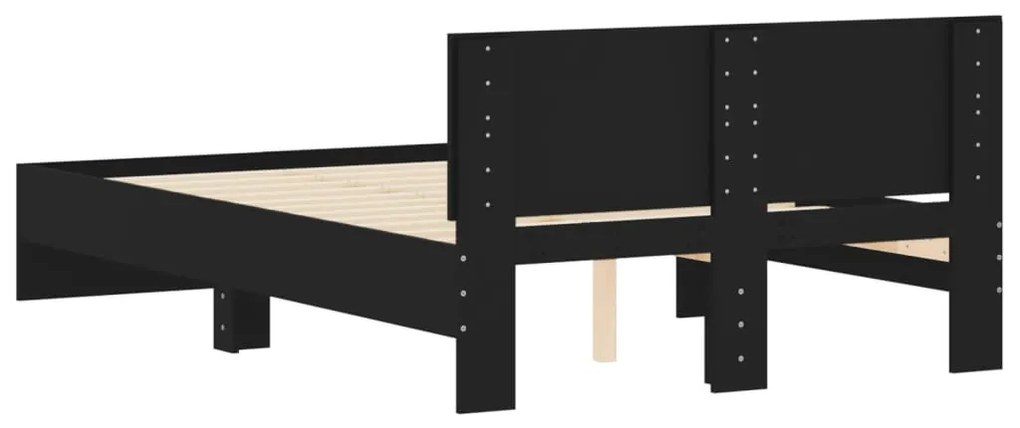Estrutura de cama com cabeceira 135x190 cm preto