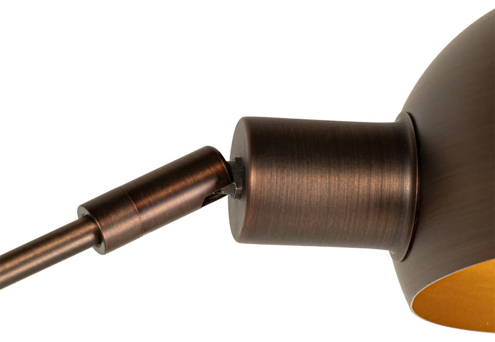 Candeeiro de pé design bronze escuro com dourado 5 luzes - Sixties Marmo Design