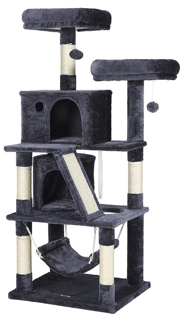 FEANDREA PCT163G01 Arranhador para gatos com 2 cavidades 155 cm Cinza Fumaça