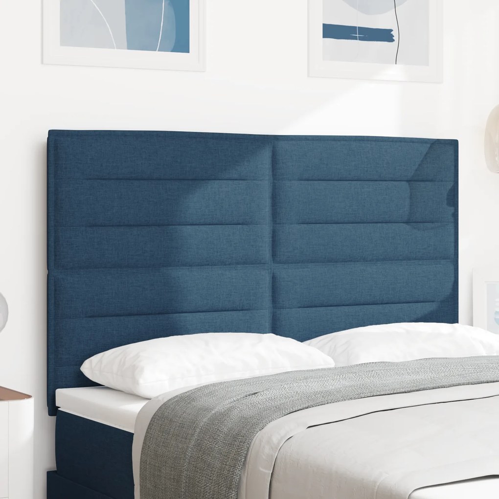 Cabeceira Design Lines Azul 160 cm Tecido
