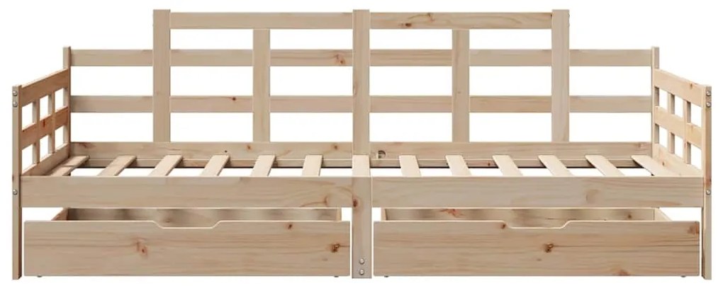 Sofá-cama com gavetas 90x190 cm madeira de pinho maciça