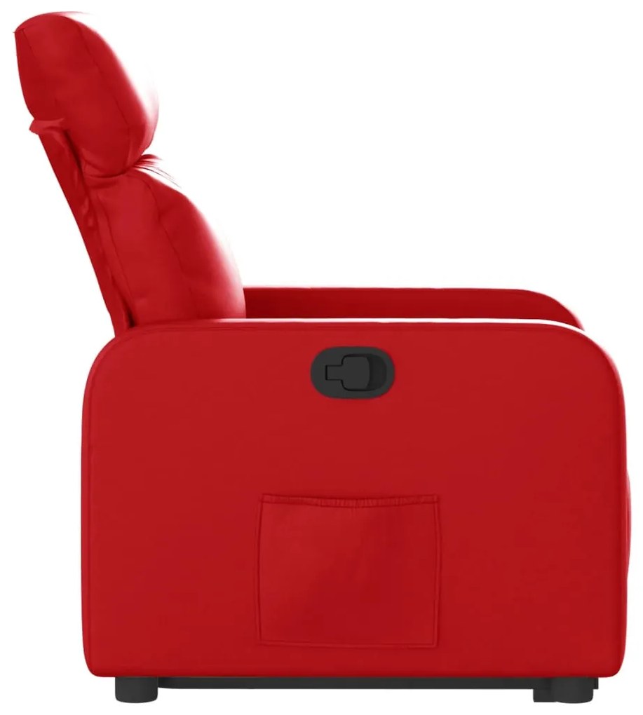 Poltrona reclinável elevatória couro artificial vermelho