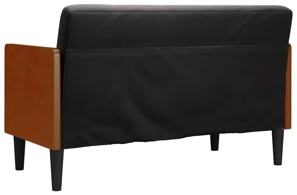 Sofá-luvas com rolos 110 cm veludo preto