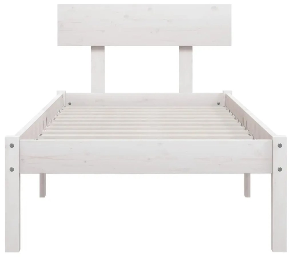 Estrutura de cama 90x200 cm pinho maciço branco