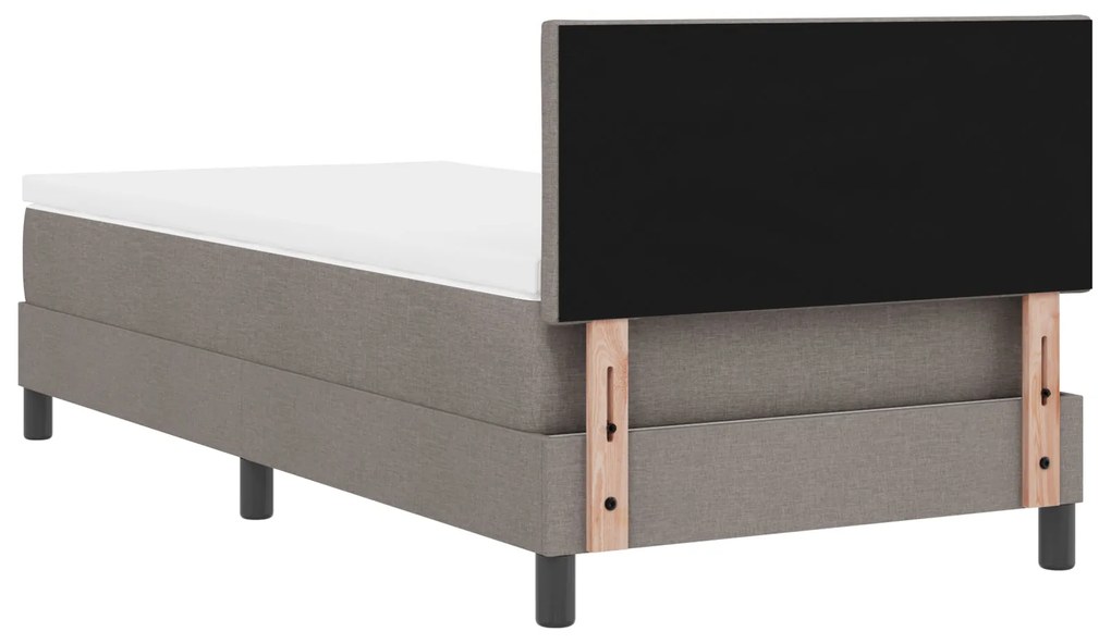 Cama Box Spring com Colchão Taupe 90x200 cm Tecido