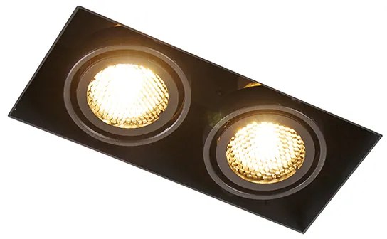 LED Foco embutido inteligente preto sem moldura 2-luzes incl. Wifi GU10 - Oneon Honey Moderno