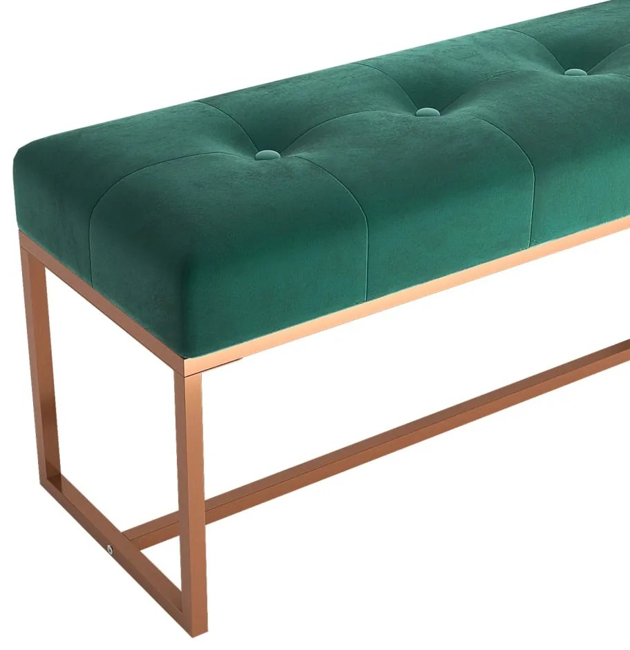 Banco 110x36x45 cm veludo verde-escuro