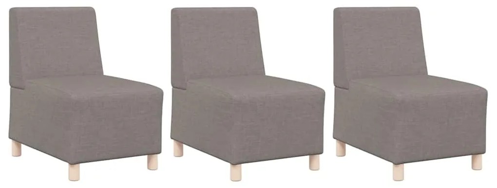 Cadeira de Sofá Cinza Claro 55 cm em Tecido 3 pcs