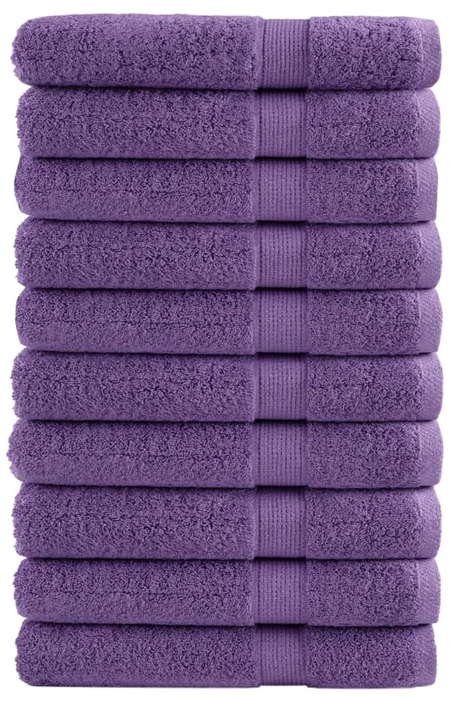vidaXL Toalhas de sauna premium SOLUND 10 pcs 80x200 cm 600 gsm roxo