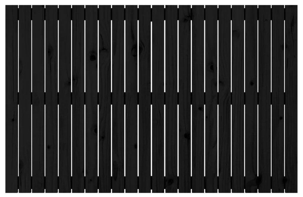 Cabeceira de parede 140x3x90 cm madeira de pinho maciça preto