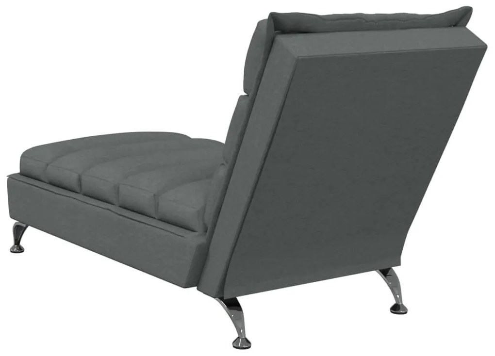 Chaise lounge com almofadões tecido cinzento-escuro