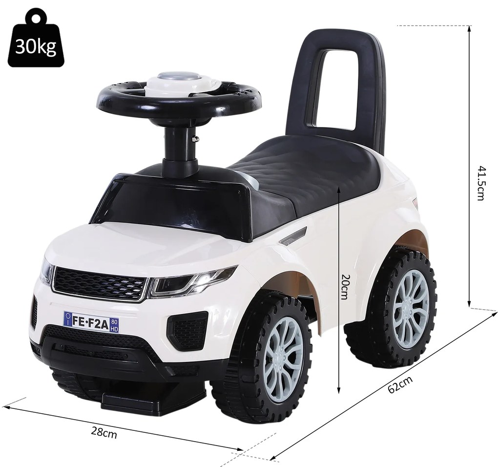 Quad andarilhos Carro Infantil sem Pedais para Bebê Estilo de Carreira de Andador de Brinquedo com Alto-falante 60x38x42cm