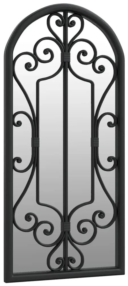 Espelho de jardim p/ uso exterior ferro 100x45 cm preto