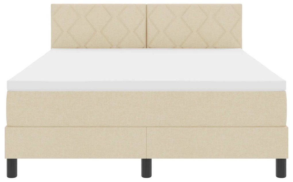 Cama Box Spring com Colchão creme 160x200 cm Tecido