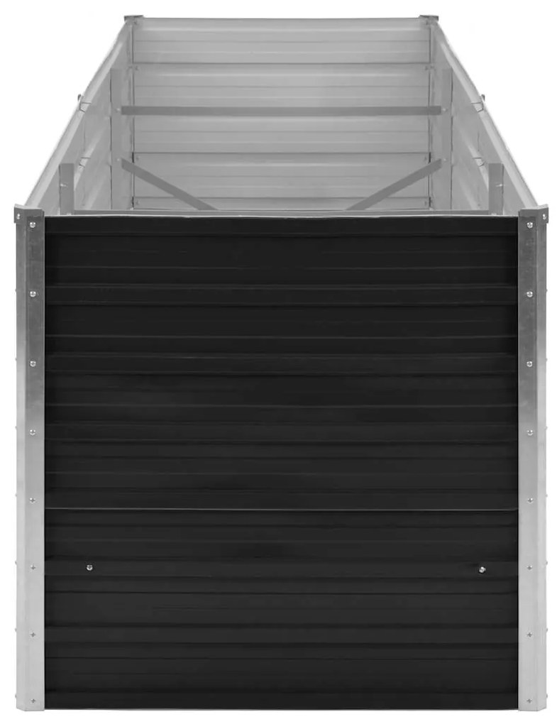 Canteiro elevado jardim aço galvanizado 240x80x77 cm antracite
