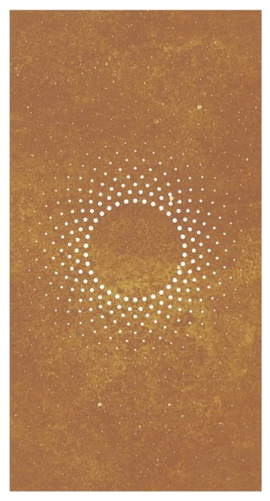 Decoração p/ muro de jardim 105x55 cm aço corten design sol
