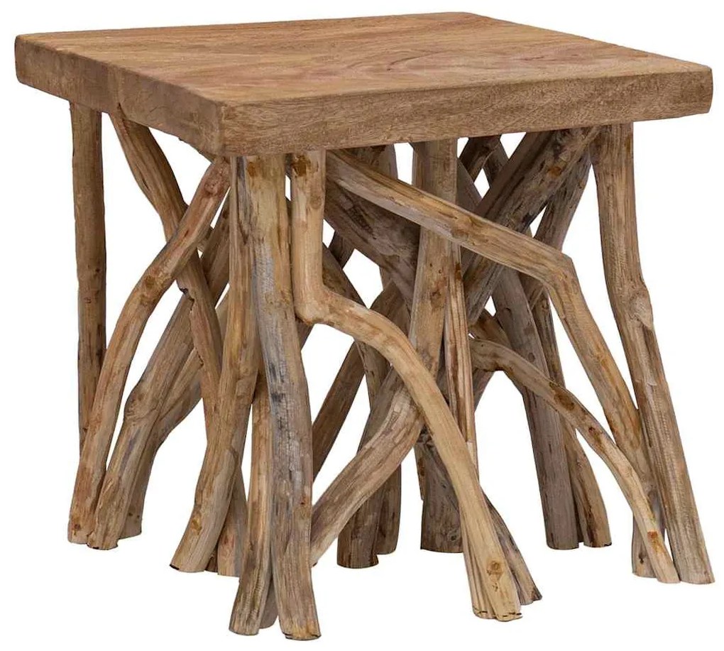 vidaXL Mesa de centro de troncos 40x40x40 cm mistura madeira reciclada