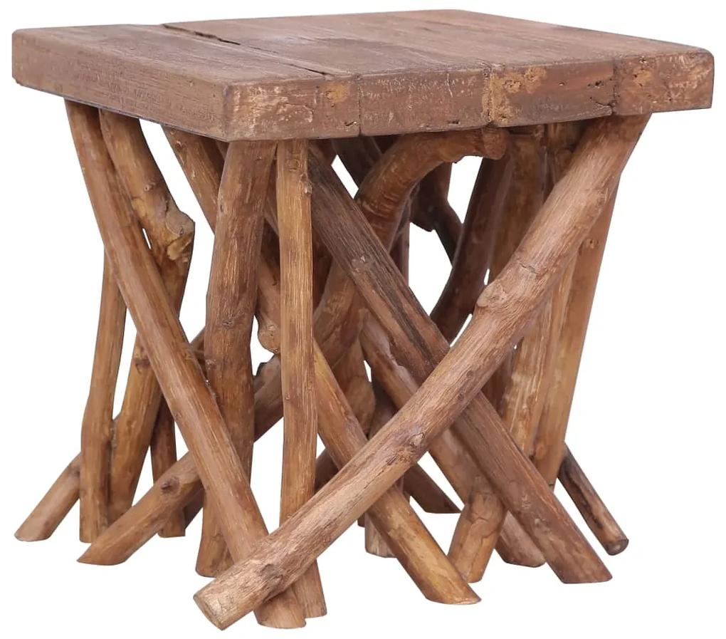 Mesa de centro feita de troncos 40x40x40 cm madeira maciça