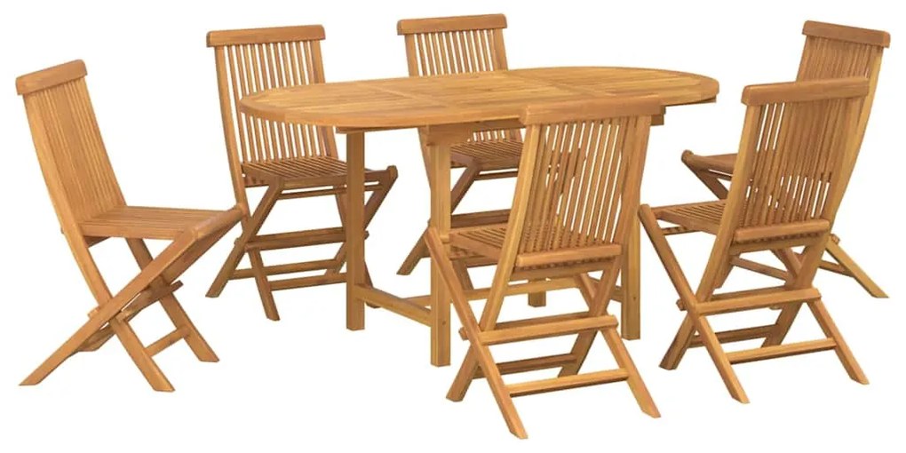 Conjunto de Jantar de 7 Peças Jardim Madeira Maciça Teca