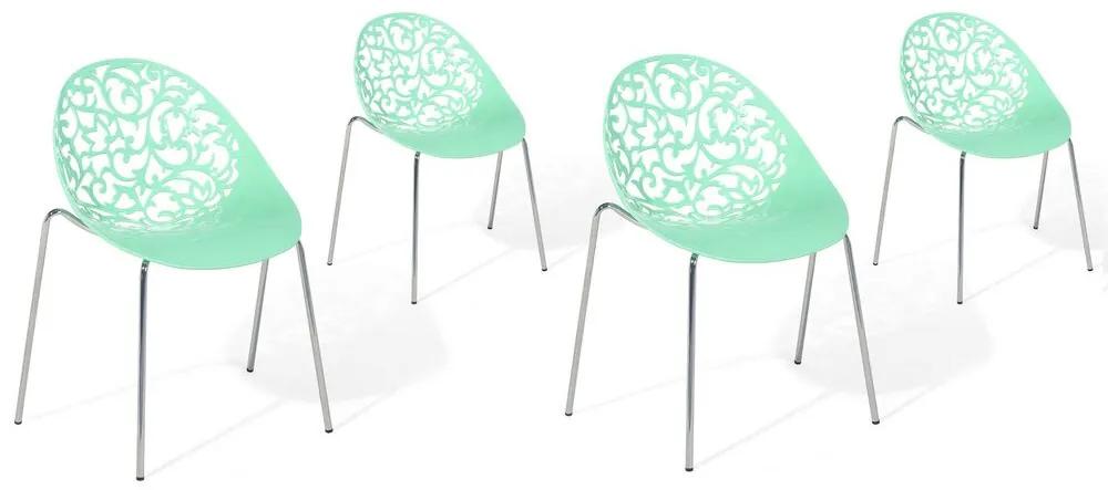 Conjunto de 4 cadeiras de jantar verdes MUMFORD Beliani