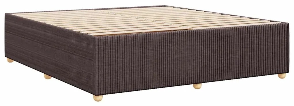 Estrutura de cama sem colchão 200x200 cm tecido castanho-escuro