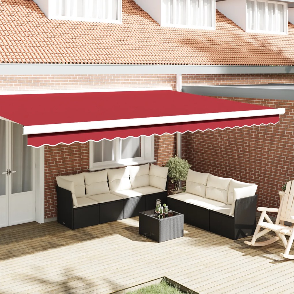 vidaXL Valance de Toldo para Estrutura de 5 m Vermelho 4.8x0.2 m