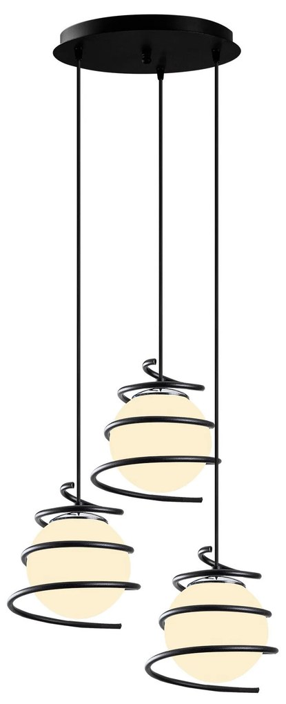 Candeeiro de Teto Elegance – Preto – Diâmetro 40 cm, Altura 116 cm