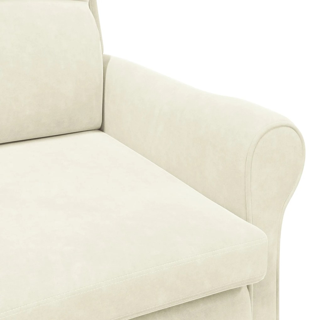Poltrona Creme Creme Tecido e madeira Médio
