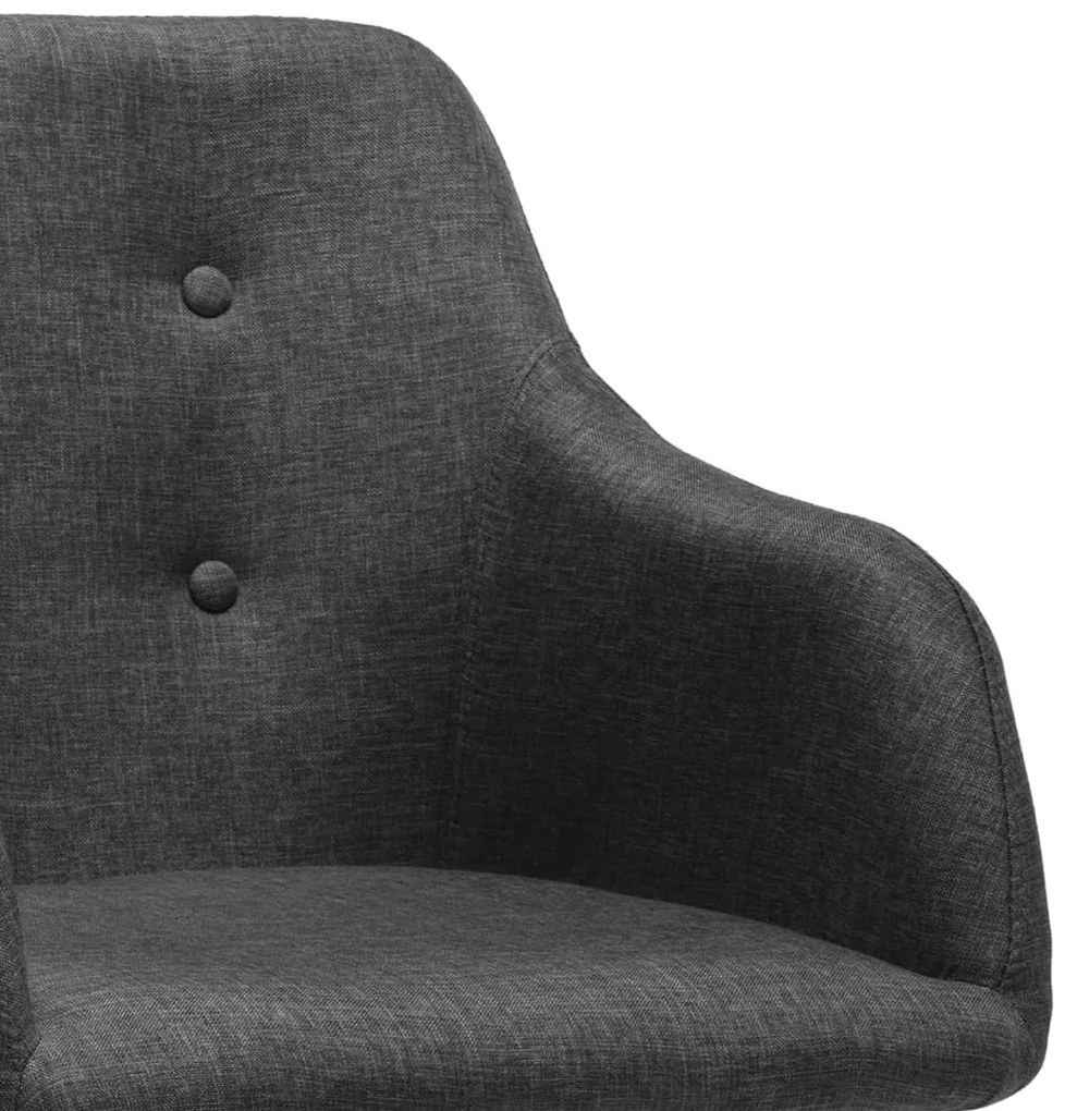 Cadeiras de jantar 2 pcs tecido cinzento-escuro