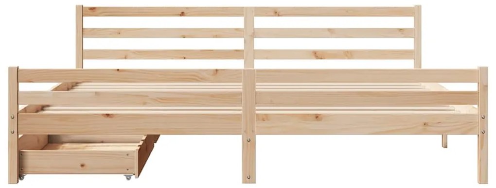 Cama sem colchão 200x200 cm madeira de pinho maciça