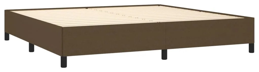Cama com molas/colchão 200x200 cm tecido castanho-escuro
